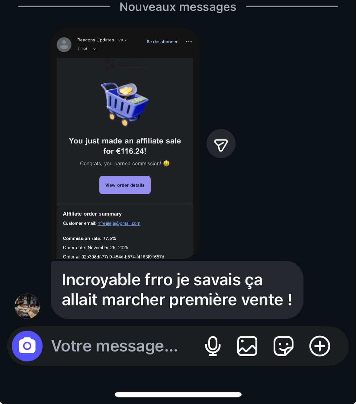 Première vente confirmée